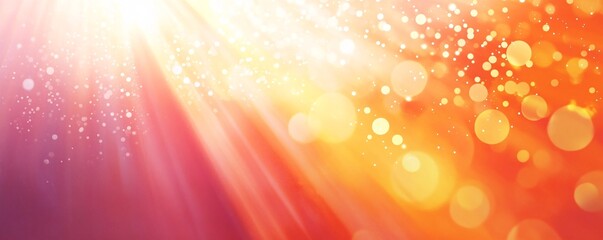 Poster - Light beams shining through colorful bokeh and glitter background