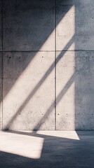 Aufkleber - Sunlight casting shadows on concrete wall and floor