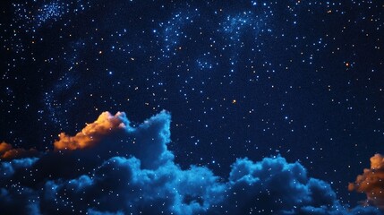 Wall Mural - Cloudy starry night sky
