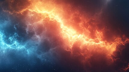 Poster - Fire and ice colliding in a cosmic dance creating a stunning nebula