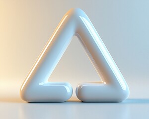 Canvas Print - glossy white triangle shape, 3d render.
