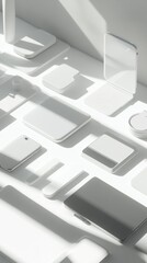 Wall Mural - Monochromatic Minimalist Tech Design: A Modern Perspective on Technology