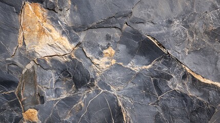 Poster - Dark grey and brown rock face creating a natural texture