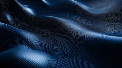 Poster - Abstract blue digital wave flowing in cyberspace