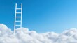© julio - A white ladder reaches into a blue sky above fluffy clouds.