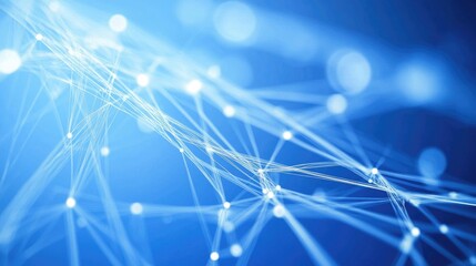Poster - Abstract financial graph with multiple lines and data points on a blue background, illustrating business trends and market analysis