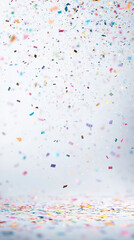 Wall Mural - Transparent confetti overlay on a light backdrop