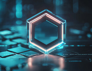 Wall Mural - Neon Hexagon