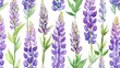 © AlfaSmart - A captivating watercolor floral pattern featuring vibrant purple lupines, perfect for spring-themed designs and home decor