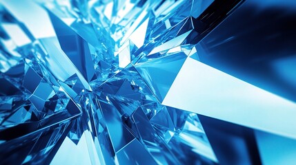 Poster - Modern Blue and White Geometric Shapes for Corporate Design Use