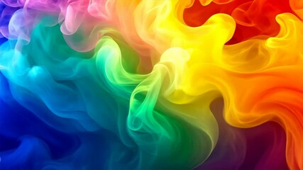 Poster - Colorful Abstract Smoke Swirls Vibrant Display of Red, Orange, Yellow, Green, and Blue Hues Creating Dynamic Visual Effects for Artistic Projects and Backgrounds