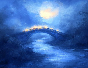 Wall Mural - Moonlit Bridge