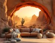 © zerostudio.id - Desert Oasis: Canyon Archway Sunset Wall Mural