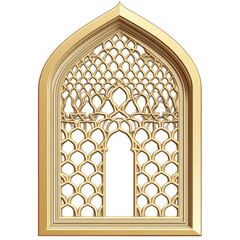 Poster - Ornate Islamic Arch Window Design isolated transparent background