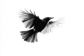 Sticker - Bird in Flight Black and White