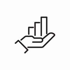 Poster - Financial data presentation hand icon vector sign
