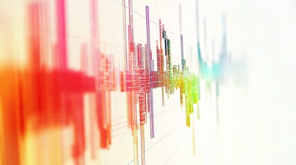 Poster - Colorful Economic Graph of Stock Market Trends on White Background