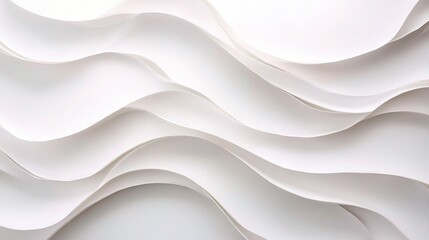 Poster - Abstract White Paper Waves with Textured Background for Design Use