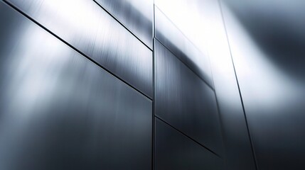 Poster - Smooth Stainless Steel Texture with Reflective Background Effects