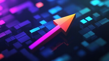 Poster - Abstract Growth Arrow Signifying Business Success in Digital Space