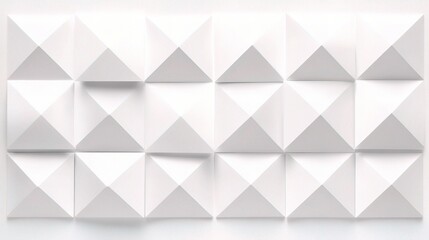 Poster - Abstract White Geometric Squares on Paper Art Background