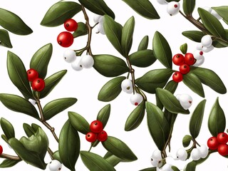 Wall Mural - red berries on a branch,Ai generated 