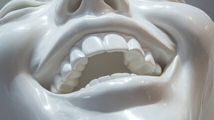 Wall Mural - Sculpture of Person's Mouth Close Up