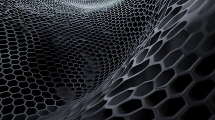 Poster - Abstract Black Hexagonal Pattern Texture in Background Design