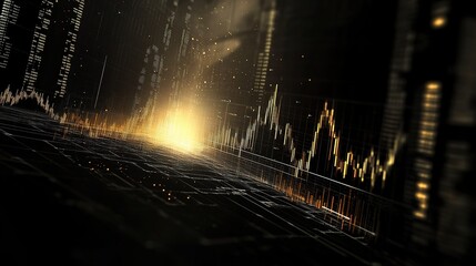 Poster - Abstract Economic Graph with Stock Market Data on White Background