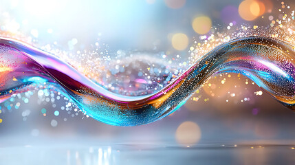 Poster - Dynamic flowing colors and sparkles abstract art setting visual composition colorful environment vibrant concept