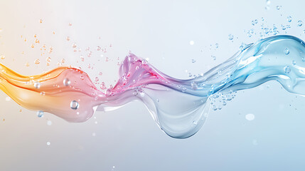 Poster - Flowing water colors create dynamic abstract art studio setting digital artwork bright environment close-up perspective