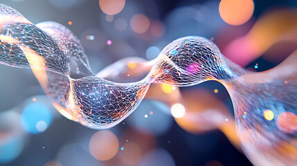 Poster - Dynamic visualization of molecular structures laboratory digital art abstract environment close-up perspective science concept