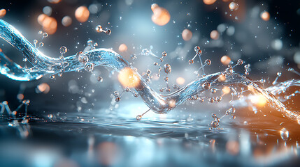 Poster - Dynamic water splash action studio setting high-speed photography abstract environment close-up view motion concept