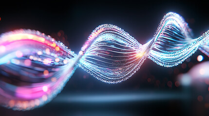 Poster - Dynamic light waves digital art abstract visualization futuristic environment close-up view energy flow concept