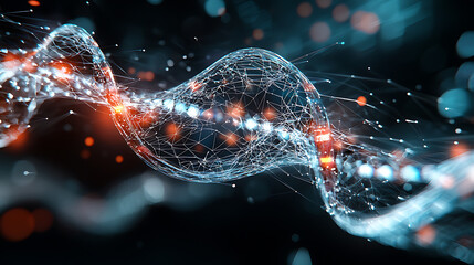 Poster - Dynamic data visualization digital realm abstract art virtual environment close-up view concept of connectivity