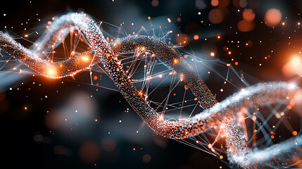 Poster - Exploring dna structure science lab digital art futuristic environment close-up view genetic research concept
