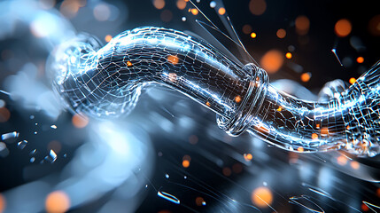 Poster - Innovative digital pipe design virtual environment 3d animation high-tech concept futuristic viewpoint