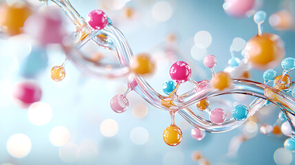 Poster - Molecular structure animation digital art science environment close-up view colorful concept