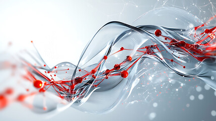 Poster - Dynamic flow of colorful particles abstract art digital creation visual environment macro view energy concept
