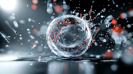 Poster - Dynamic molecular interaction science laboratory digital art abstract environment close-up view concept of innovation