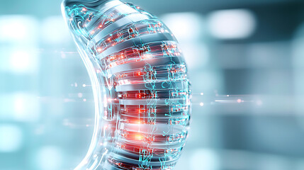 Poster - Innovative data processing technology futuristic laboratory digital art high-tech environment macro view scientific concept