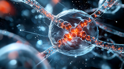 Poster - Exploring cellular dynamics advanced microscopy of molecular structures lab environment scientific visualization high-tech perspective