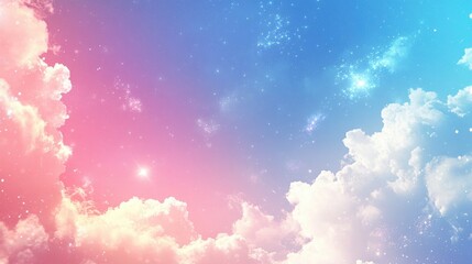 Wall Mural - Cloudy night sky with stars