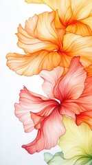 Poster - Colorful petal dance art on white background nature digital artwork floral concept aesthetic vibes