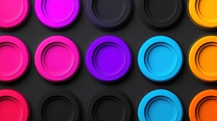 Poster - Grid of overlapping colorful circles, creating a visually engaging and dynamic pattern