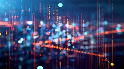Poster - Vibrant abstract background featuring colorful bokeh lights and dynamic light streaks, creating energetic atmosphere perfect for technology and digital innovation.