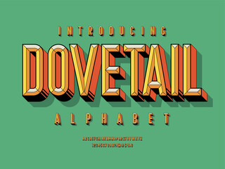Fototapete - colorful chisel style alphabet design with uppercase, numbers and symbols