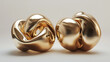 © pimpakarn - 3D gold abstract shapes with dynamic forms and reflective lighting ideal for futuristic and modern designs