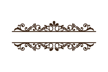 Wall Mural - beautiful graphic with a black elegant plant ornament on an isolated background