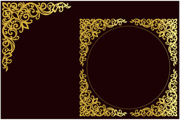 Wall Mural - beautiful graphic with a black elegant plant ornament on an isolated background